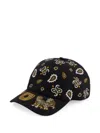Ferragamo Baseball Cap With A Tiger Pattern In Black