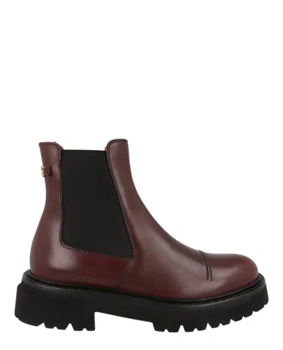 Ferragamo George 2 Leather Chelsea Boot In Purple