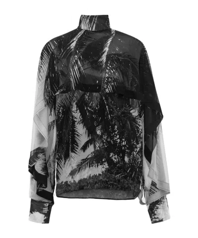 FERRAGAMO FERRAGAMO TRINIDAD PRINT GEORGETTE SHIRT