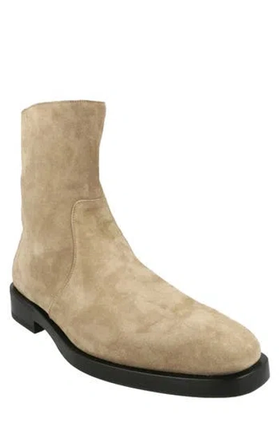 Ferragamo Gerald Side Zip Boot In Neutral