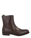 Ferragamo Geremia Gancini Ankle Boots In Brown