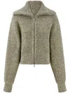 Ferragamo Knitted Bomber Jacket In Nude