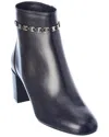 Ferragamo Ghila Leather Bootie In Blue