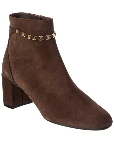 Ferragamo Ghila Suede Boot In Brown