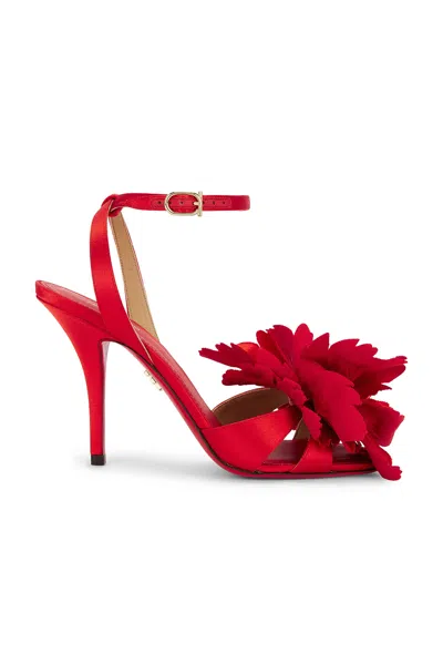 Ferragamo 90mm Flower-embellished High-heel Sandals In Red