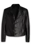 Ferragamo Slim-cut Leather Blazer With Chest Welt Pocket In 001