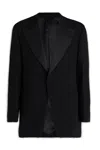 Ferragamo Wool Canvas Tuxedo Blazer In 002