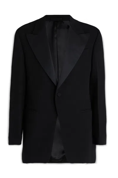 Ferragamo Wool Canvas Tuxedo Blazer In 002
