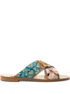 Ferragamo Giacky Print Flat Sandals In Multi
