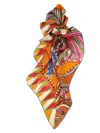 Ferragamo Border Butterfly Floral Intricate Vibrant Scarf In Multi