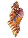 Ferragamo Border Butterfly Floral Intricate Vibrant Scarf In Brown