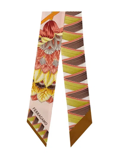 Ferragamo 'graphic Pattern Silk Scarf' In Multi