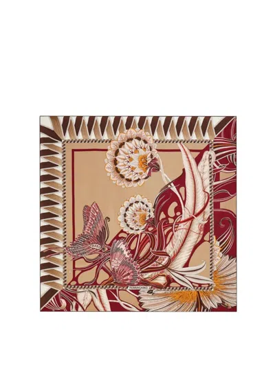 FERRAGAMO GIADA PRINT SILK SCARF