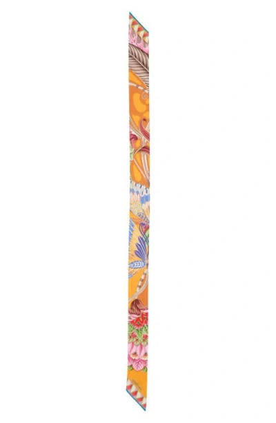 Ferragamo Giada Print Silk Skinny Scarf