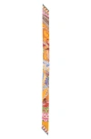 Ferragamo Giada Print Silk Skinny Scarf In Orange