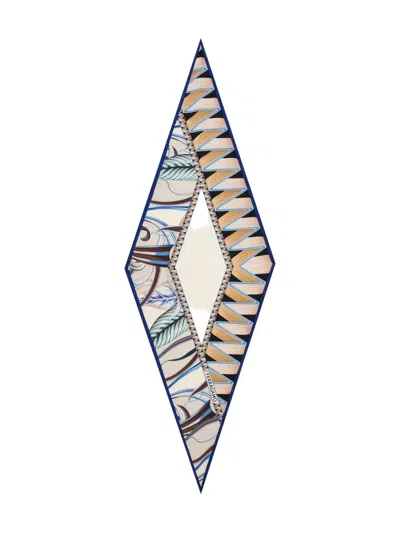 Ferragamo Bandeau En Losange Jade Bleu In Blue