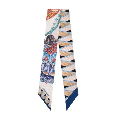 Ferragamo Giada Printed Silk Scarf In Multi