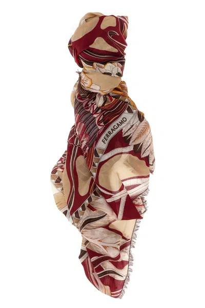 Ferragamo Lightweight Fringed Shawl Named Giada In Multi