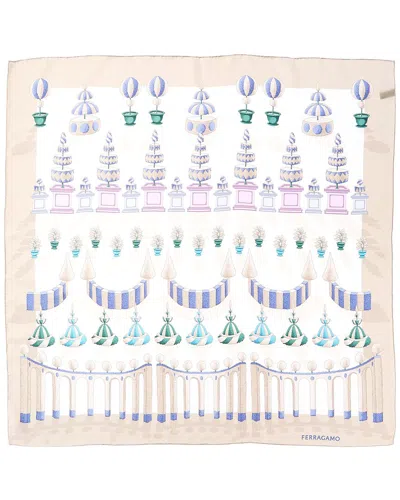 Ferragamo Giardino Print Silk Scarf In Multi