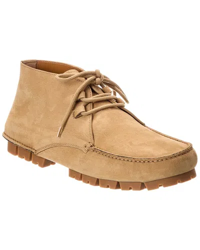 Ferragamo Man Ankle Boots Sand Size 10 Leather In Beige