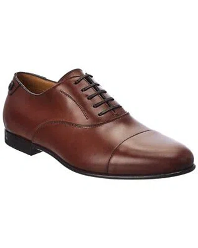 Pre-owned Ferragamo Gillo Leather Oxford Men's Brown 10 Uk Eee