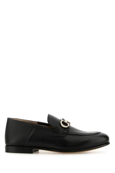 FERRAGAMO MOCASSINI GIN IN PELLE NERA  UOMO