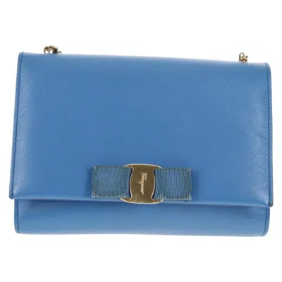 Pre-owned Ferragamo Ginny Crossbody Bag Leather Leather Shoulder Bag Bag () In Blue