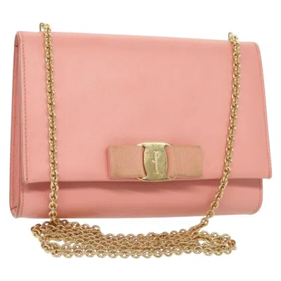Pre-owned Ferragamo Ginny Crossbody Bag Leather Leather Shoulder Bag Bag () In Pink