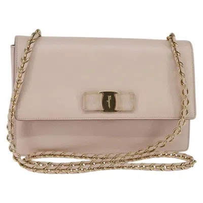 Pre-owned Ferragamo Ginny Crossbody Bag Leather Leather Shoulder Bag Bag () In Pink