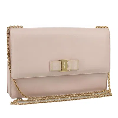 Pre-owned Ferragamo Ginny Leather Shoulder Bag () In Pink