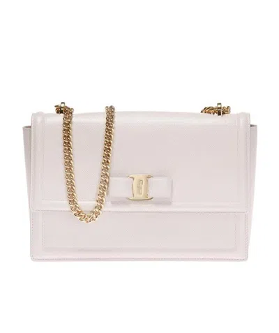 Ferragamo Ginny Shoulder Bag In White