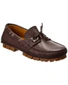Ferragamo Pebbled Calfskin Leather Loafers In Brown