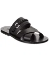 Ferragamo Man Sandals Black Size 8.5 Leather In Black