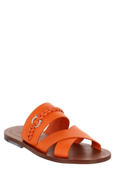 Ferragamo Giotto Slide Sandal In Orange