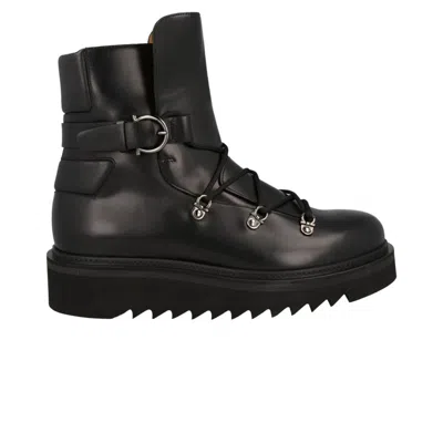 Pre-owned Ferragamo Giulio Lace-up Demi Boot 'black' | Men's Size 10