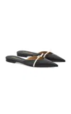 Ferragamo Bow Pointed Toe Mules In Black,white
