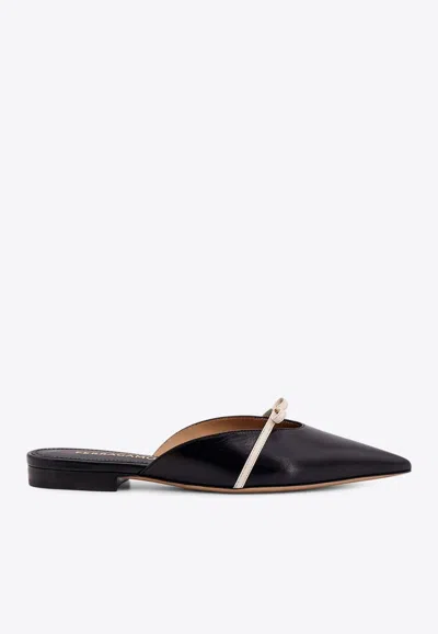 Ferragamo Giulye Mini Bow Leather Flat Mules In Multi