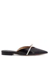Ferragamo Bow Pointed Toe Mules In Black