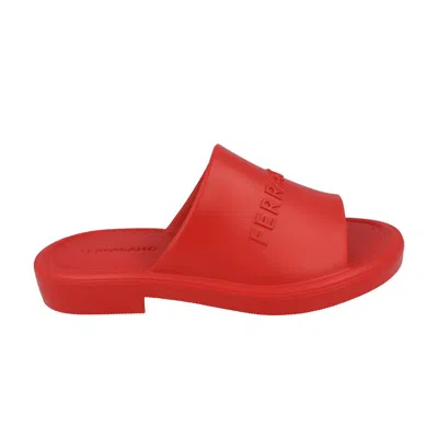 Pre-owned Ferragamo Giuneva Slide 'red' | Men's Size 44
