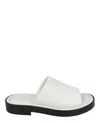 Ferragamo Giunone Leather Slides In White