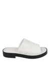 Ferragamo Giunone Leather Slides In White
