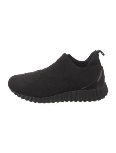 Pre-owned Ferragamo Glitter Accents Athletic Sneakers In Black