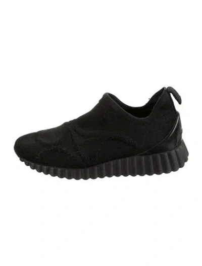 Pre-owned Ferragamo Glitter Accents Sneakers In Black