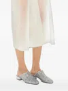 Ferragamo Glitter-effect Block-heel Mules In Silver