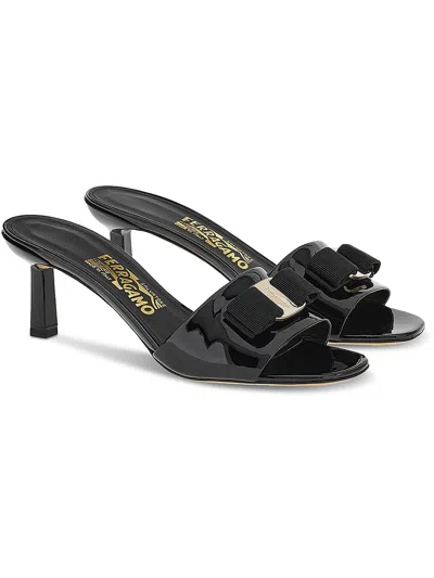 Ferragamo Glo 55 Womens Patent Embellished Heels In 001 Nero || Nero
