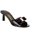 Ferragamo Zelie 55 Vara Plate Leather Sandals In Black