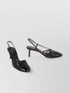 Ferragamo Glossy Strappy Pumps With Patent Accents In Black