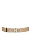 FERRAGAMO CAPPUCCINO LEATHER REVERSIBLE BELT