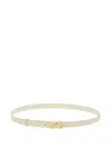 Ferragamo Gancini Fixed Leather Belt In Gold