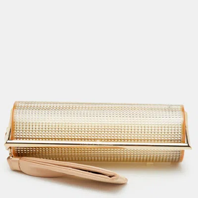 Pre-owned Ferragamo Gold Acrylic Perspex Clutch